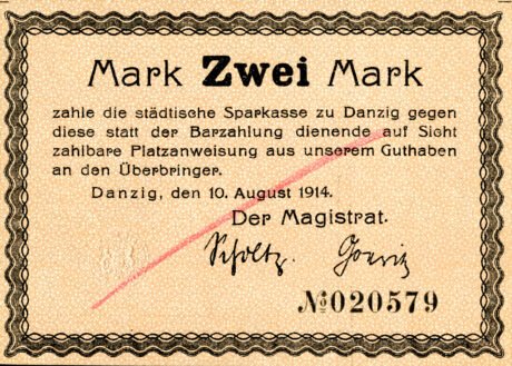 Аверс банкноты 2 marki (Niemcy) 1914