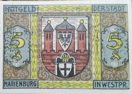 Реверс банкноты 5 fenigów (Niemcy) 1919