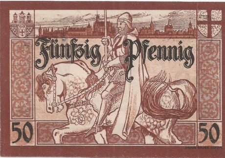 Реверс банкноты 50 fenigów (Niemcy) 1919