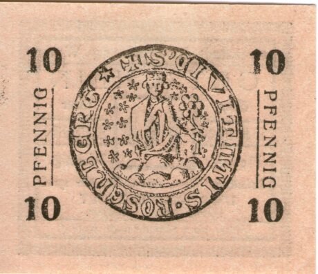 Реверс банкноты 10 fenigów (Niemcy) 1920