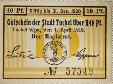 Аверс банкноты 10 пфеннигов (Германия) 1919 года