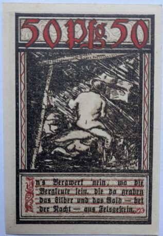Реверс банкноты 50 fenigów Landkreis Bochum (Niemcy) 1921