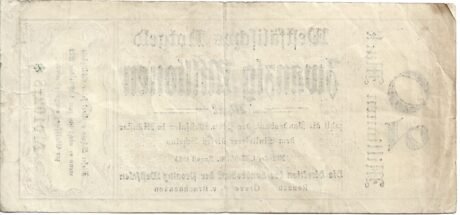 Реверс банкноты 20000000 marek Landesbank der Provinz Westfalen (Niemcy) z 1923 r.