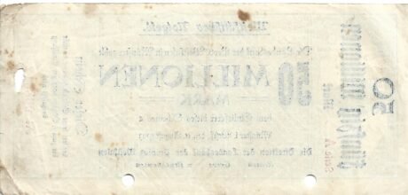 Реверс банкноты 50000000 марок Landesbank der Provinz Westfalen (Германия) 1923 года