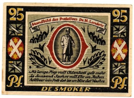 Реверс банкноты 25 fenigów (Niemcy) 1921