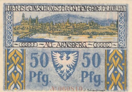Реверс банкноты 50 fenigów Sparkasse (Niemcy) 1921
