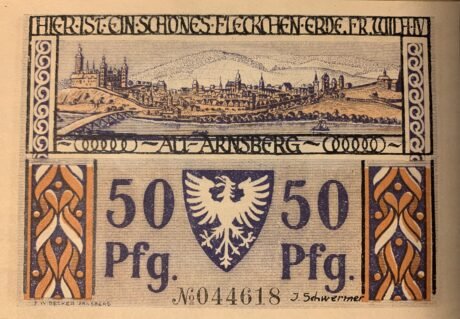 Реверс банкноты 50 пфеннигов Sparkasse (Германия) 1921 года