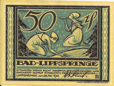 Аверс банкноты 50 fenigów (Niemcy) 1921