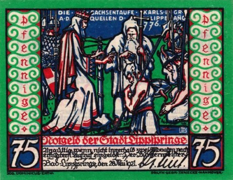 Аверс банкноты 75 пфеннигов (Германия) 1921 года