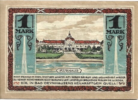 Реверс банкноты 1 znaczekFürstenhof (Niemcy)