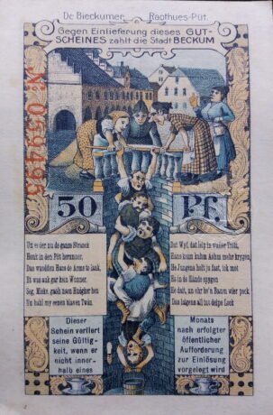 Реверс банкноты 50 fenigów (Niemcy) 1918