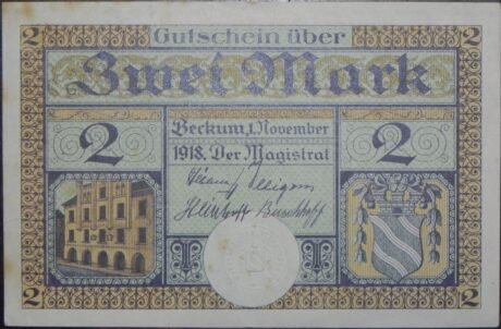 Аверс банкноты 2 marki (Niemcy) 1918