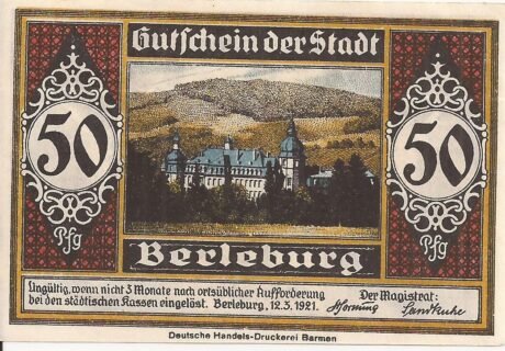 Аверс банкноты 50 fenigów (Niemcy) 1921