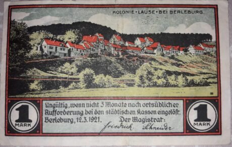 Аверс банкноты 1 marka (Niemcy) 1921