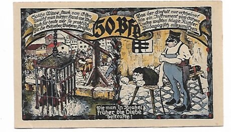 Реверс банкноты 50 fenigów niebieskich (Niemcy) 1921