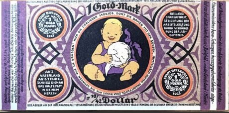Реверс банкноты 1 Mark Stadtsparkasse (Niemcy) 1923