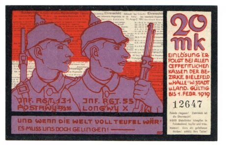 Реверс банкноты 20 marek (Niemcy) 1918