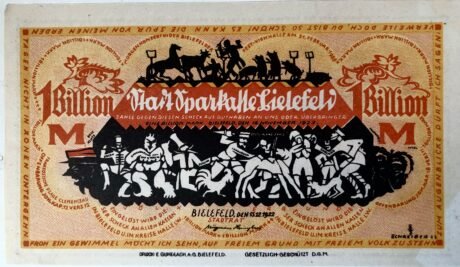 Аверс банкноты 1000000000000 марок (Германия) 1923 года