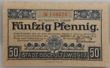 Аверс банкноты 50 пфеннигов (Германия) 1918 года