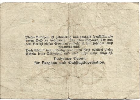 Реверс банкноты 100000 marek Deutsch-Luxemburgische Bergwerks- und Hütten-AG (Niemcy) 1923
