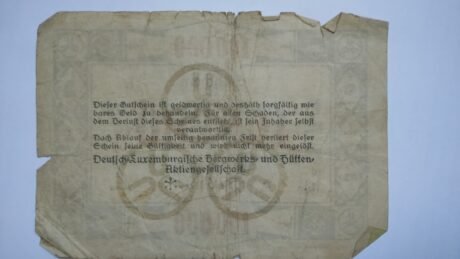 Реверс банкноты 100000 марок Deutsch-Luxemburgische Bergwerks- und Hütten-AG (Германия) 1923 года