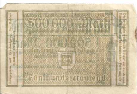 Реверс банкноты 500000 marek (Niemcy) 1923