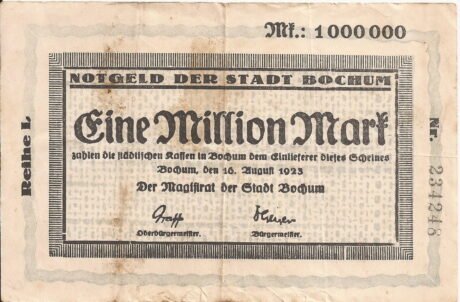 Аверс банкноты 1000000 марок (Германия) 1923 года