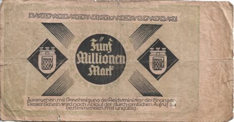 Реверс банкноты 5000000 marek (Niemcy) 1923