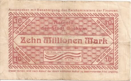 Реверс банкноты 10000000 marek (Niemcy) 1923