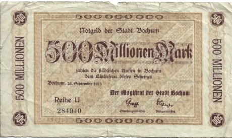 Аверс банкноты 500 000 000 marek (Niemcy) 1923