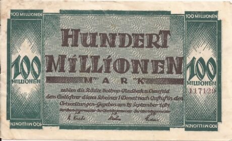 Аверс банкноты 100 000 000 marek (Niemcy) 1923