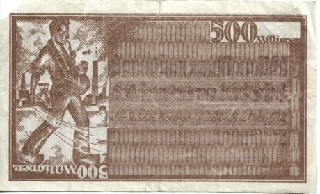 Реверс банкноты 500 000 000 marek (Niemcy) 1923