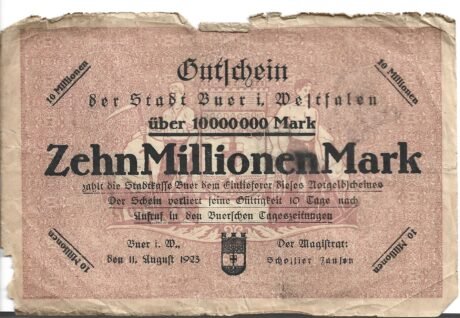 Аверс банкноты 10000000 marek (Niemcy) 1923