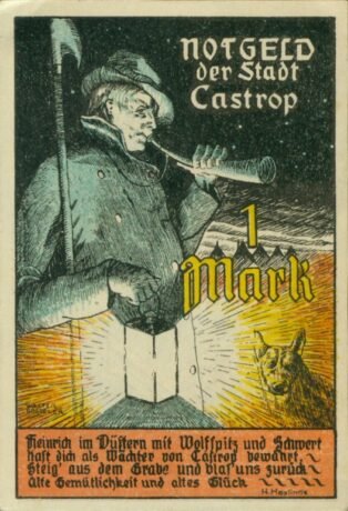 Реверс банкноты 1 marka (Niemcy) 1921