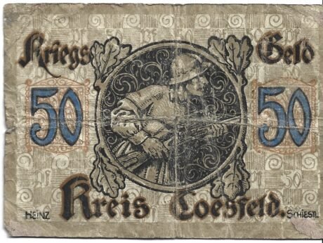 Реверс банкноты 50 fenigów (Niemcy)