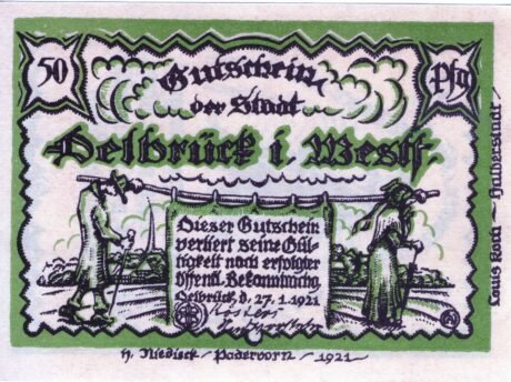 Аверс банкноты 50 fenigów (Niemcy) 1921