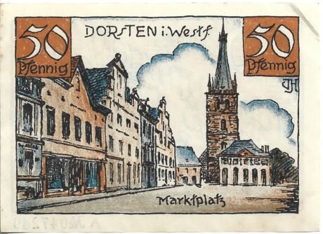 Реверс банкноты 50 пфеннигов (Германия)