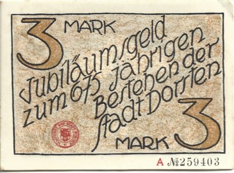 Аверс банкноты 3 marki (Niemcy)