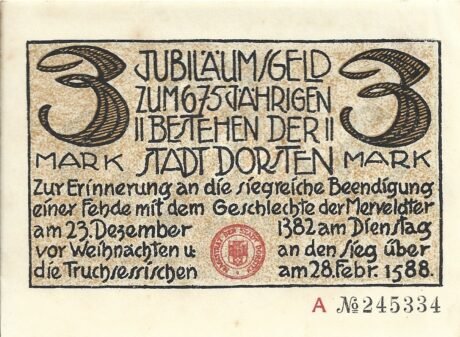 Аверс банкноты 3 marki (Niemcy)