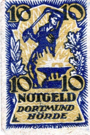 Реверс банкноты 10 fenigów (Niemcy) 1920