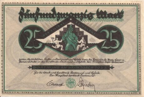 Аверс банкноты 25 marek (Niemcy) 1922