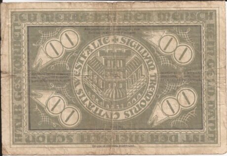 Реверс банкноты 100 marek (Niemcy) 1922