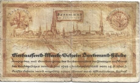 Реверс банкноты 1000 marek (Niemcy) 1923