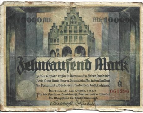 Аверс банкноты 10000 marek (Niemcy) 1923