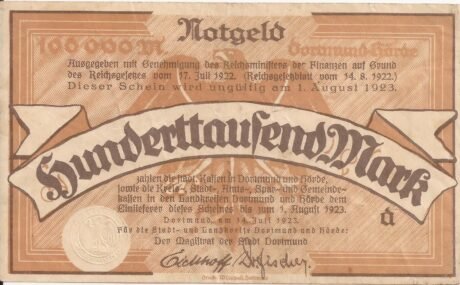 Аверс банкноты 100000 marek (Niemcy) 1923