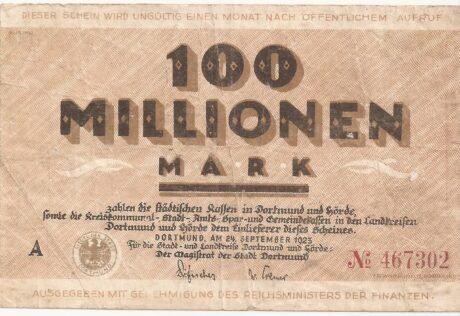 Аверс банкноты 100 000 000 marek (Niemcy) 1923