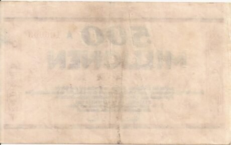 Реверс банкноты 500 000 000 marek (Niemcy) 1923