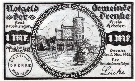 Аверс банкноты 1 marka (Niemcy) 1921