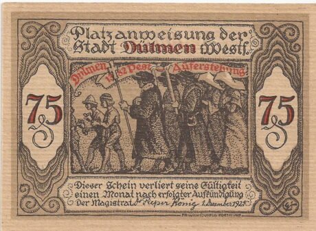 Аверс банкноты 75 fenigów (Niemcy) 1921