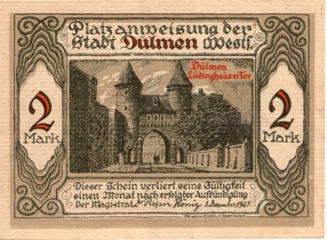 Аверс банкноты 2 marki (Niemcy) 1921